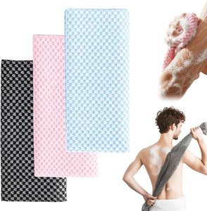 Custom Logo <b>Exfoliating</b> Towel Bathcloth Long Nylon Mesh Japanese Body Net <b>Sponge</b> Bathing Showering Scrubber Exfoliator - Product Image 1