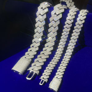 Hip Hop Bling Big 20mm Iced Out vergoldete Zinken 5a Zirkon Diamant 3 Reihen kubanische Glieder kette Halsketten für Männer - Product Image 6