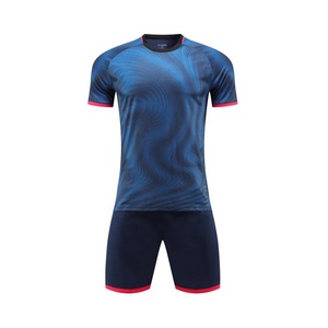 Maillot de football personnalisé 25-26, ensemble de maillots de football à manches courtes pour hommes, survêtement athlétique 100 % coton, imprimé par transfert thermique, séchage rapide - Product Image 4