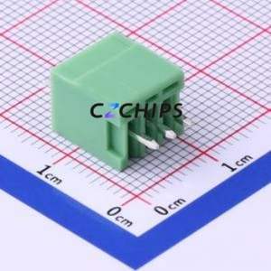 KF2EDGV-2.54-3P Plug-in Terminal Block Through hole,P=2.54mm Connector Board-to-Board / Socket - Closed 1x3P 2.54mm Green - Product Image 2