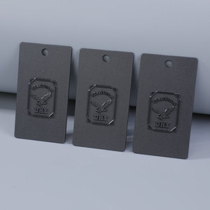 Etichette di abbigliamento tessuto di cotone per abbigliamento Custom Hang tag String Loop per vestiti di marca con Logo - Product Image 2