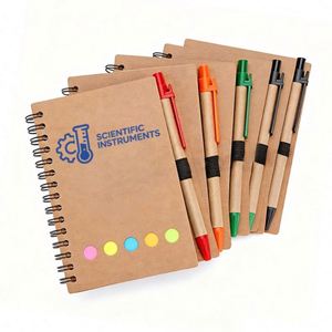 Promotion Logo for Manufacturer of Scientific Instruments Kraft <b>Notepad</b> With Memo <b>Sticky</b> Notes Notebook and Pen Set - Product Image 1