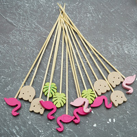 Brochettes à thème de dessins animés pour enfants, directement de l'usine, pour barbecue, viande, fruits, desserts, bâtonnets en bambou jetables