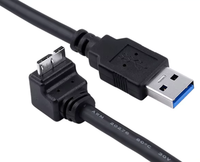 Kabel Data USB 3.0 Tipe A Male ke Micro B Male Sudut Kanan 5Gbps Kecepatan Tinggi untuk Hard Disk Eksternal 1M