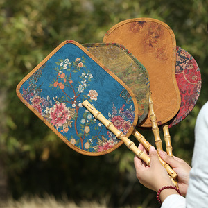 Handmade Bamboo Woven Fan Large Retro Natural Craft Art Collectible Gift - Product Image 2