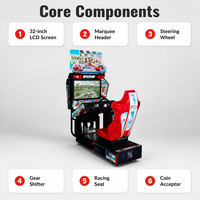 Simulateur de course d'arcade avec écran LCD 32 pouces, machine de jeu de course à monnayeur pour centre de divertissement familial et parc d'attractions
