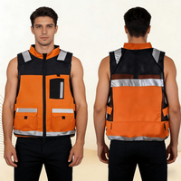 Combinaison de travail réfléchissante en polyester de 4e génération, maille nid d'abeille respirante, multi-poches
