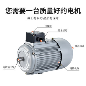 Ys7122 750W มอเตอร์แบบอะซิงโครนัสสามเฟส 220V สำหรับอุปกรณ์เครื่องจักรกล โครงอะลูมิเนียม ลวดทองแดง - Product Image 2