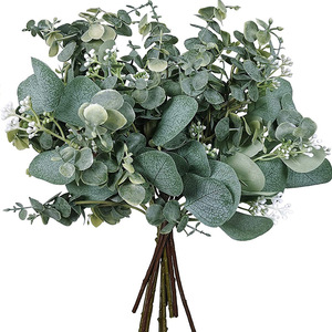 Hojas de Eucalipto Artificiales de Plástico, Ramilletes de Flores Artificiales Verdes <span class=keywords><strong>para</strong></span> Decoración de Interiores, Hogar, Bodas, Hoteles y Manualidades - Product Image 3