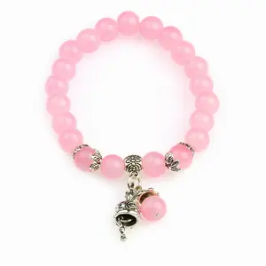 Cat Eye Opal Đá Tự Nhiên Hạt Bracelet Chuông Pendant Bracelet Cho Phụ Nữ Kid ST132