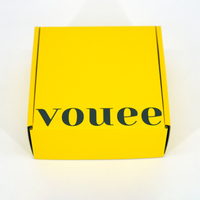 Boîte d'expédition haut de gamme jaune et noire, boîte d'expédition en carton ondulé avec impression intérieure complète pour l'emballage cadeau e-commerce