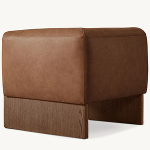 Fauteuil <span class=keywords><strong>de</strong></span> salon Rhoohill <span class=keywords><strong>de</strong></span> style américain moderne et luxueux, fauteuil individuel en chêne blanc, fauteuil lounge avec structure en bois massif - Product Image 3