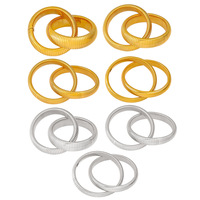 Elegante Trendige Große Schwere Doppellagige Edelstahl Feiner Schmuck 18K Gold Elastische Armbänder Damen Chunky Armreif Armbänder