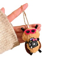 Porte-clés peluche cafard amusant, jouet en peluche insecte de dessin animé, pendentif mignon pour sac, cadeau fantaisie