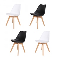Chaise de Salle à Manger de Luxe Design Italien avec Pieds en Bois Scandinave, Chaise d'Appoint en Bois et Plastique pour Table à Manger