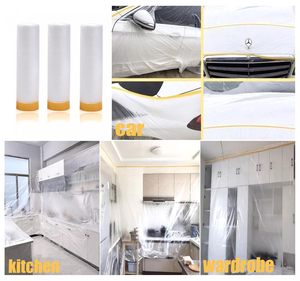 Pre-taped Masking Film for Automotive Painting Professional Non-Residual PE Protective <strong>Sheeting</strong> for Car Refinishing and Home DIY - Product Image 4