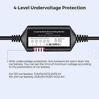 Kit de Cableado Certificado para Cámara de Coche con Cable C-Buck de Núcleo de Ferrita 12V/24V a 5V 3A y Protección de Corte por Bajo Voltaje de 4 Niveles