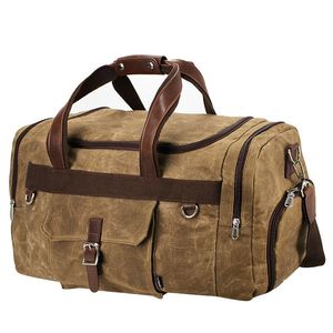 Échantillon gratuit Sac de voyage en toile cirée imperméable de grande capacité personnalisé avec compartiment pour chaussures - Product Image 1