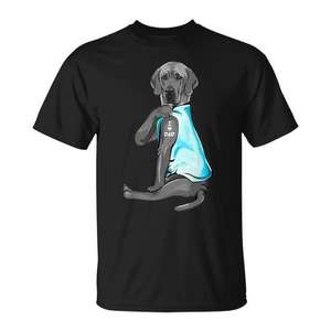 T-shirt gris Great Dane I Love Dad Sitting pour la fête des pères - Product Image 1