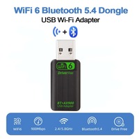 Adaptateur Récepteur WiFi 6 USB AX900 BT5.4 Double Bande 2.4G & 5GHz Sans Pilote pour Cartes Réseau PC Portable Windows 10/11