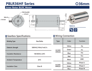 Primo Pal 36mm runder Innen rotor Bürstenloser Motor 3 Phase 4 Pole 36V 48V 60V DC Elektrischer bürstenloser Gleichstrom motor