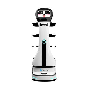 <span class=keywords><strong>Robot</strong></span> de service alimentaire interactif, hybride intelligent de salutation et de livraison avec écran publicitaire pour café, boulangerie et hall d'exposition - Product Image 3