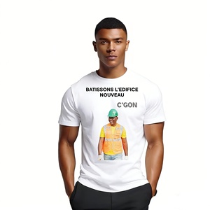 Custom Gabon Election Promotional T-Shirts Presidential Campaign Tees Full-Front Candidate Portrait Printing Short Sleeves