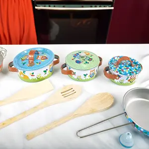 Jinyunabao OEM&ODM metal tinplate kid's kitchen toys cooking game playing tins
