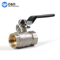 Vanne à boisseau sphérique en laiton D&R DN15 200 WOG à passage plein, filetage femelle BSPP, vanne de régulation d'eau avec levier verrouillable, fabricant OEM