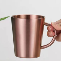Tasses à café et à lait personnalisées en acier inoxydable, écologiques, portables, grande capacité, avec poignée - Livraison rapide
