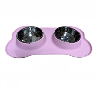 Gamelle double pliable en silicone de qualité alimentaire pour animaux de compagnie – Dispositif portable pour l'alimentation et l'hydratation des chats et chiens – Gamelles pliables pour animaux de compagnie