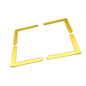 Plastic L Shape <b>Corner</b> <b>Protectors</b> Gold Leafed For Picture Frames Mirror Backing Adhesive Protection Pads - Product Image 1