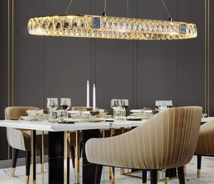 Venta caliente iluminación sala de estar lámpara colgante LED anillo de lujo avec tripied candelabro de cristal colgantes Luz - Product Image 2