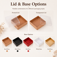 Petite boîte cadeau en kraft avec couvercle transparent, emballage personnalisé recyclable pour bijoux, savon, biscuits, bougies et cadeaux