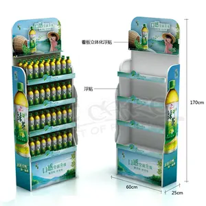Counter top cardboard soft drinks storage rack food and beverages bottle floor display stand