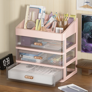 Tiroirs de rangement de bureau Boîte à bijoux Boîte à bijoux Cosmétiques <span class=keywords><strong>Mini</strong></span> armoire Organisateur 3 couches - Product Image 6