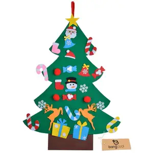 Wall Hanging Felt Christmas Tree For Home Decoration Handmade Felt Ornaments DIY Felt Christmas Tree