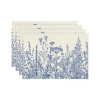 Sets de table en lin à motifs floraux personnalisés pour la table à manger à la maison au printemps et en été, résistants à la chaleur, décoratifs