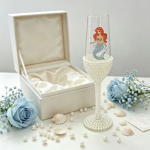 <span class=keywords><strong>Flûte</strong></span> à <span class=keywords><strong>champagne</strong></span> en cristal avec motif sirène et décorations de perles, coffret cadeau pour mariage et <span class=keywords><strong>anniversaire</strong></span>, verrerie, coupes à <span class=keywords><strong>champagne</strong></span> - Product Image 2