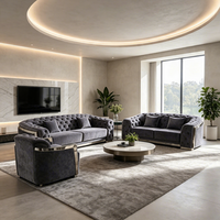 Canapé en tissu abrasif de luxe italien, mobilier de designer moderne et minimaliste pour salon de villa haut de gamme