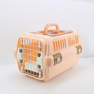 Gran oferta de transportadores de mascotas de lujo plegables, caja de aire portátil de plástico de malla cómoda transpirable, características de vuelo de viaje con ventana - Product Image 1