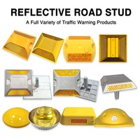 Marqueur de chaussée en plastique ABS jaune réfléchissant pour rue, résistant aux UV et à longue durée de vie, type œil de chat