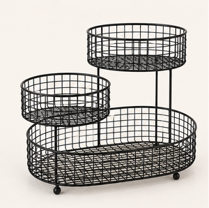 New Style Metal Black Finishing Fruit Storage <b>Basket</b> For Home and Hotels Kitchen Storage Use <b>Table</b> Decor <b>Basket</b> - Product Image 3