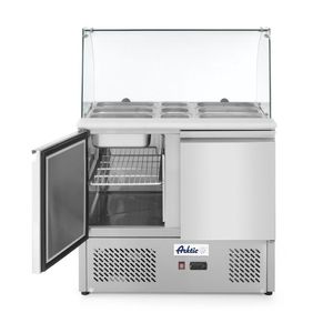 Equipo de Refrigeración Comercial Arktic de 300L, Refrigerador de Dos Puertas con Vitrina para Ensaladas, 230V/310W, 912x702x1330mm - Product Image 1