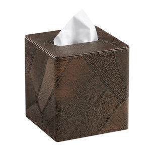 Caja de pañuelos de cuero PU patrón <span class=keywords><strong>Retro</strong></span> caja de pañuelos de lujo decoración del hogar soporte de pañuelos de restaurante - Product Image 4