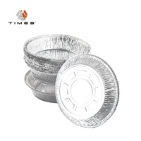 Casserole 8 ''recyclable jetable personnalisée pour la restauration Moule à tarte en aluminium rond avec couvercle Conteneur en aluminium Plateaux de cuisson