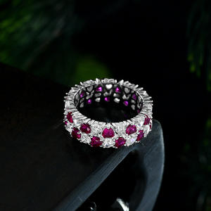 Venta al por mayor de joyería S925 plata completa Venta caliente anillo de diamante de circón anillo cerrado - Product Image 4