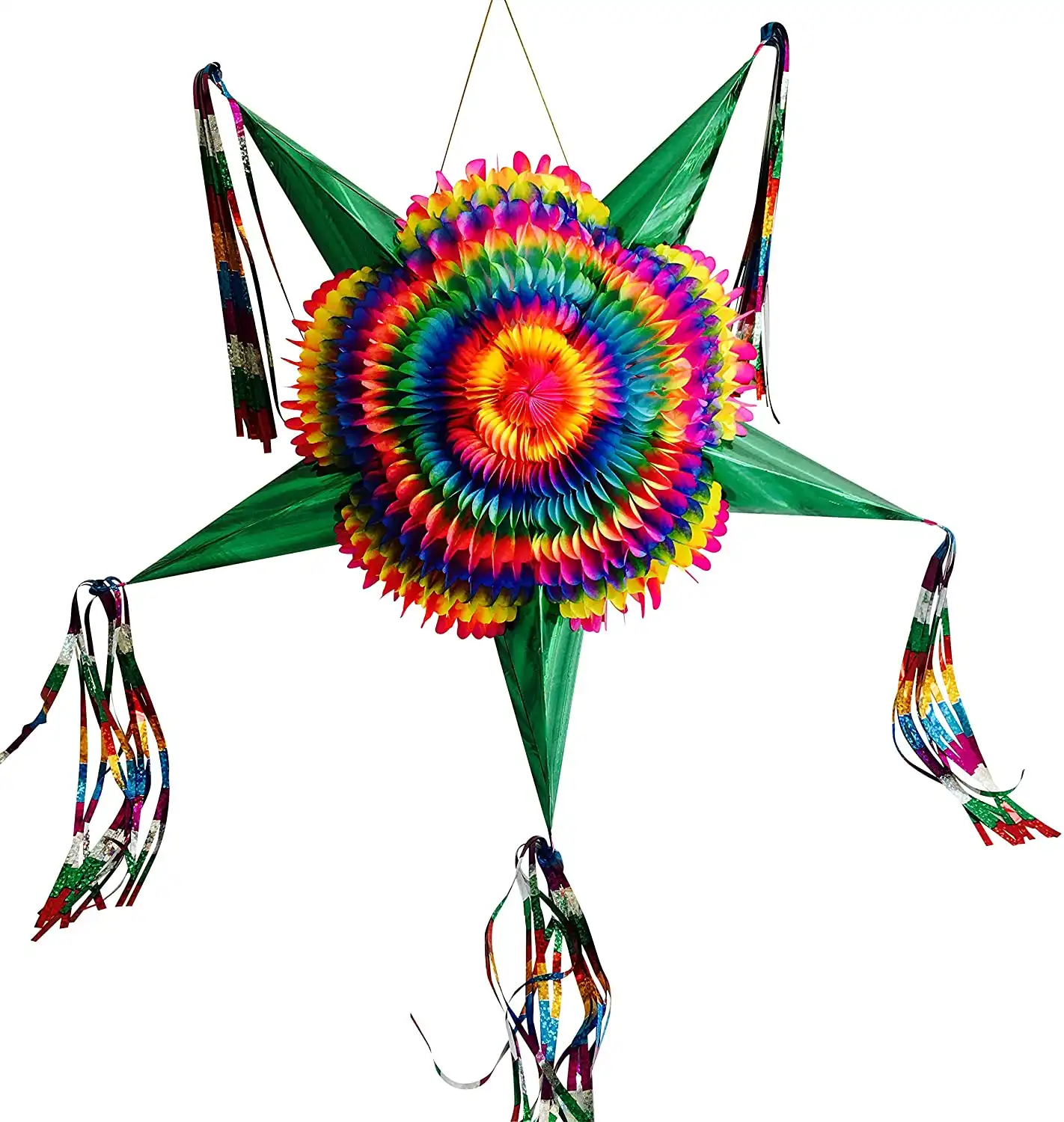 Piñata de estrella mexicana grande, piñata multicolor plegable y festivo, Fiesta de cumpleaños y Piñata