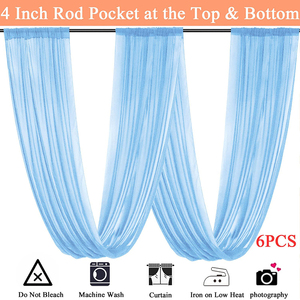 Fabric <b>Chiffon</b> Wedding Arch Drapes Hanging Backdrop <b>Curtain</b> for Ceiling Flat Window with Included Rope Processing Accessories - Product Image 5