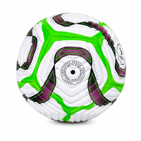 Ballon de football d'entraînement promotionnel, cousu à la machine, en PVC mat 3,0 mm, taille 5, avec chambre à air en caoutchouc cousue à la machine et motif litchi